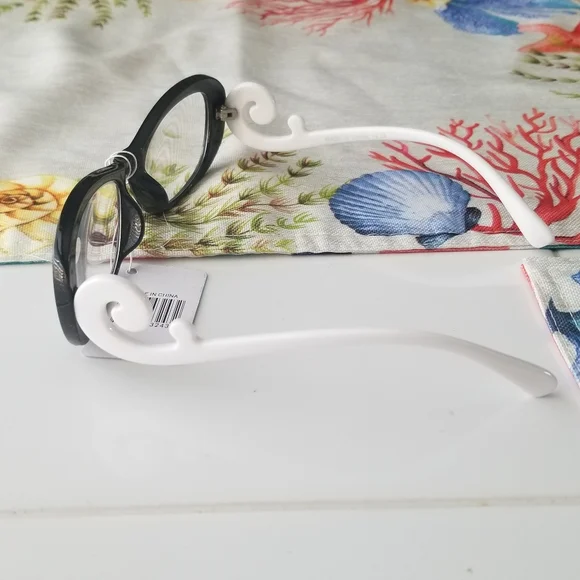 Luxury Arm Baroque Optical 2.25 Eyewear White and Black Trendy Chic New - Picture 4 of 5